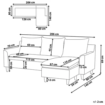 Hjørnesofa Elvenes - Grønn, mørkt tre/Venstrevendt - Møbler - Sofaer - Sofa med sjeselong