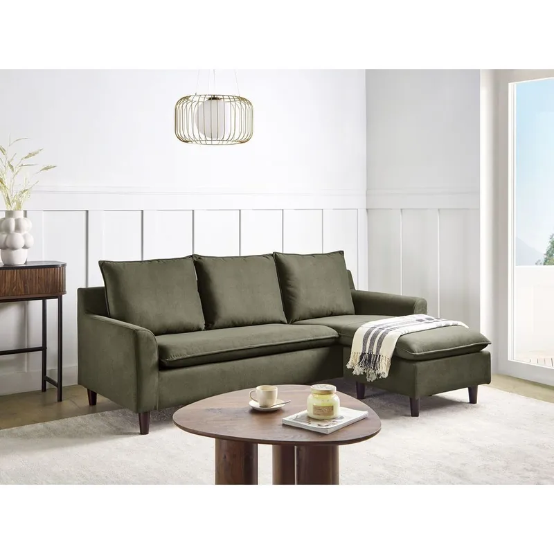 Hjørnesofa Elvenes - Grønn, mørkt tre/Venstrevendt - Møbler - Sofaer - Hjørnesofa - Hjørnesofa med divan