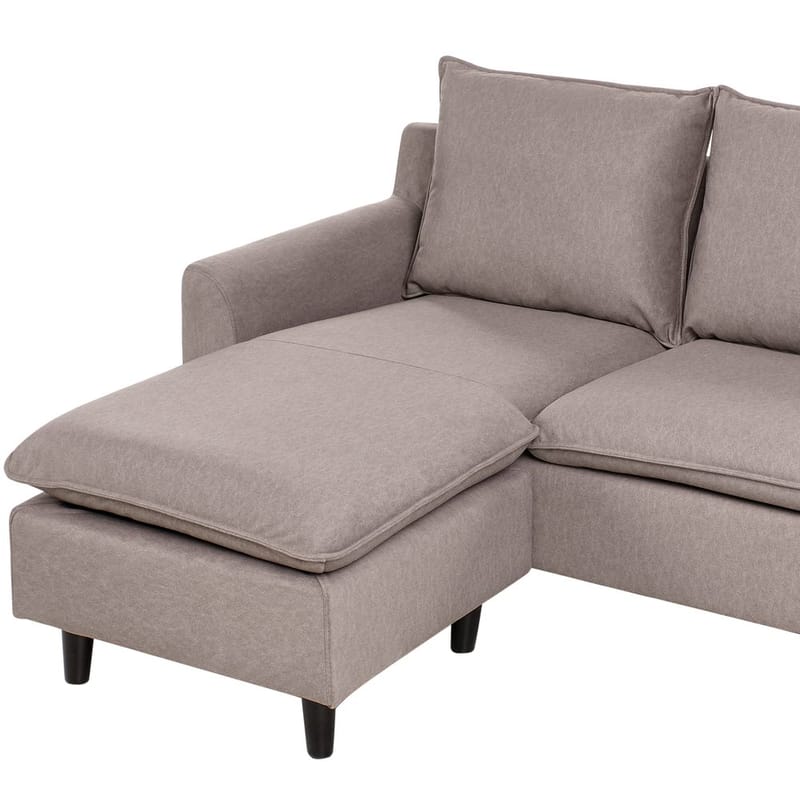 Hjørnesofa Elvenes - Taupe, mørkt tre/Høyrevendt - Møbler - Sofaer - Hjørnesofa