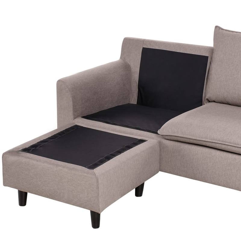 Hjørnesofa Elvenes - Taupe, mørkt tre/Høyrevendt - Møbler - Sofaer - Hjørnesofa