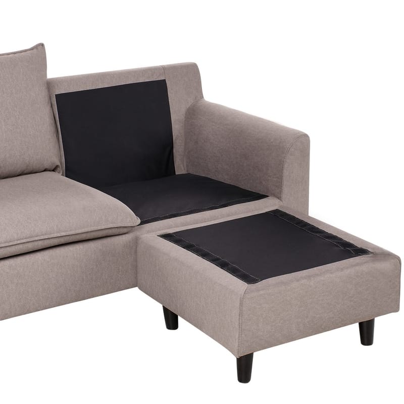 Hjørnesofa Elvenes - Taupe, mørkt tre/Venstrevendt - Møbler - Sofaer - Hjørnesofa - Hjørnesofa med divan