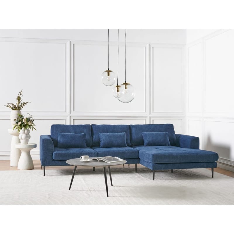 Hjørnesofa Flam - Blå, Svart/Vendbar/Polyester - Møbler - Sofaer - Hjørnesofa