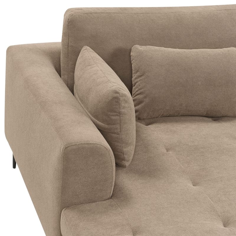 Hjørnesofa Flam - Brun, Svart/Høyrevendt/Polyester - Møbler - Sofaer - Hjørnesofa