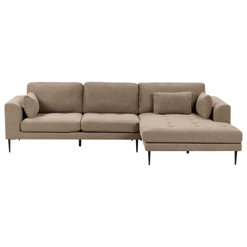 Hjørnesofa Flam - Brun, Svart/Polyester - Møbler - Sofaer - Hjørnesofa