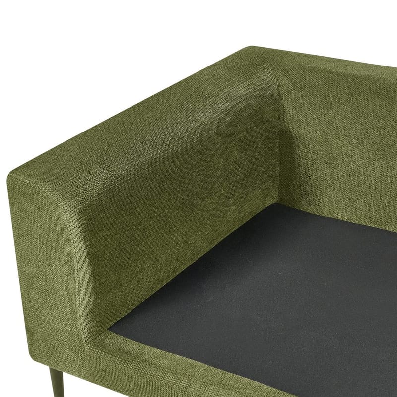 Hjørnesofa Flam - Grønn, Svart/Vend mot venstre/Polyester - Møbler - Sofaer - Hjørnesofa