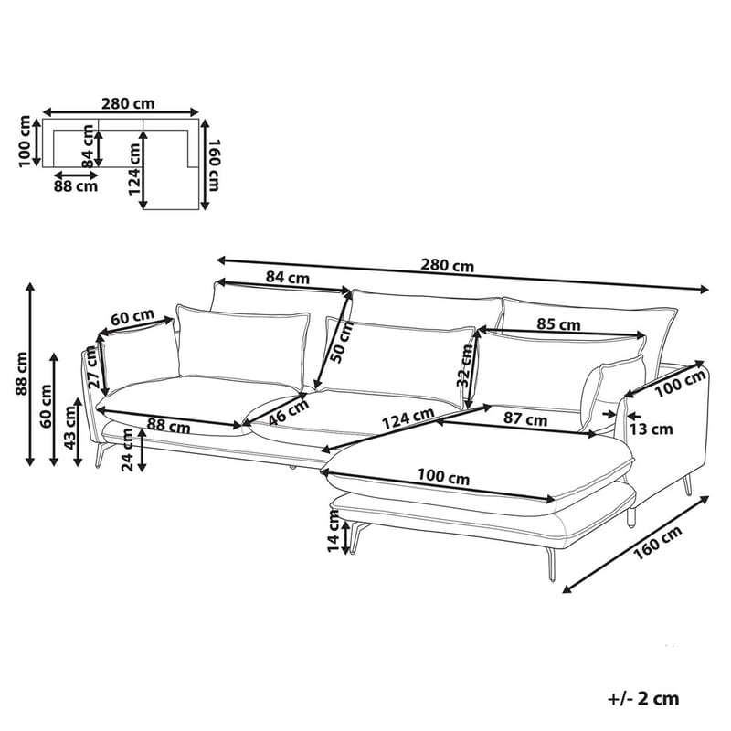 Hjørnesofa Gallo - Venstrevendt - Møbler - Sofaer - Hjørnesofa