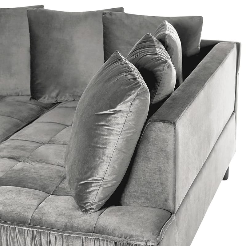 Hjørnesofa Grena - Grå, mørkt tre - Møbler - Sofaer - Hjørnesofa