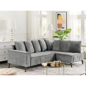 Hjørnesofa Grena - Grå, mørkt tre - Møbler - Sofaer - Hjørnesofa