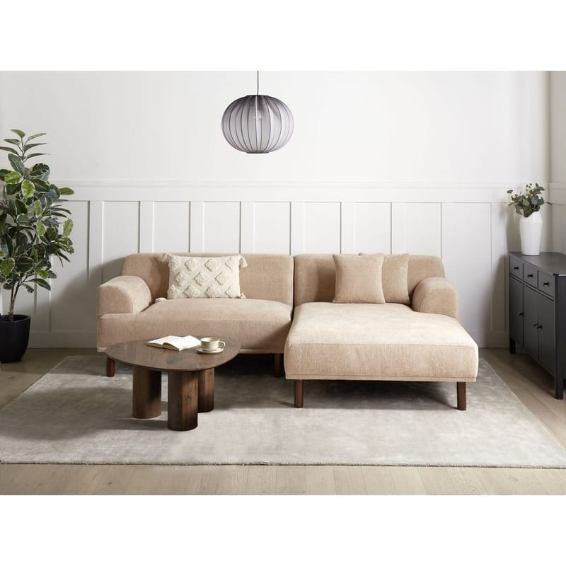 Hjørnesofa Holt - Beige, brun/polyester - Møbler - Sofaer - Hjørnesofa - Hjørnesofa med divan