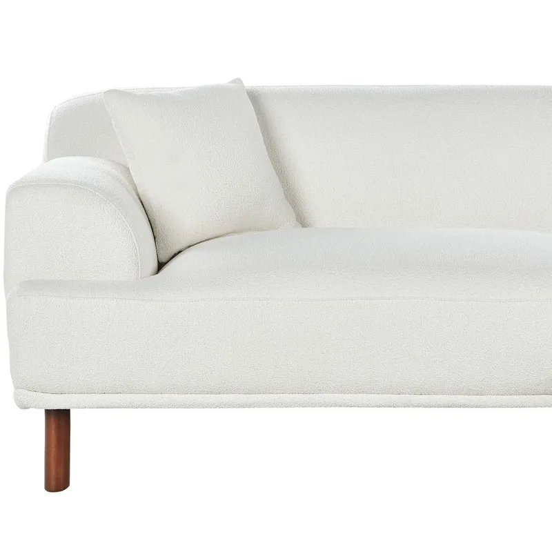 Hjørnesofa Holt - Hvit, brun/Bouclé - Møbler - Sofaer - Hjørnesofa - Hjørnesofa med divan