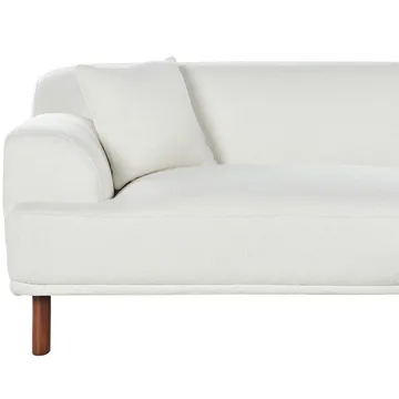 Hjørnesofa Holt - Hvit, brun/Bouclé - Møbler - Sofaer - Sofa med sjeselong