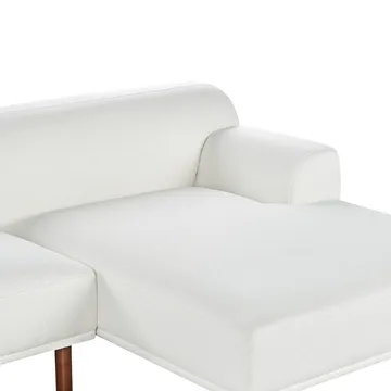Hjørnesofa Holt - Hvit, brun/Bouclé - Møbler - Sofaer - Sofa med sjeselong