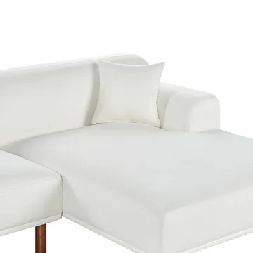 Hjørnesofa Holt - Hvit, brun/Bouclé - Møbler - Sofaer - Sofa med sjeselong