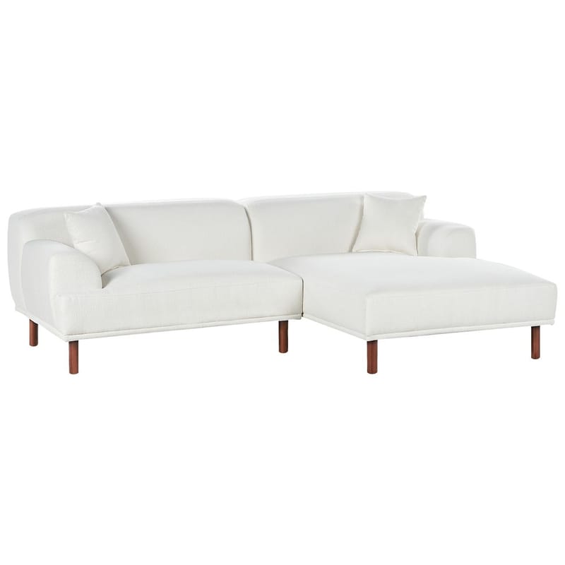 Hjørnesofa Holt - Hvit, brun/Bouclé - Møbler - Sofaer - Hjørnesofa