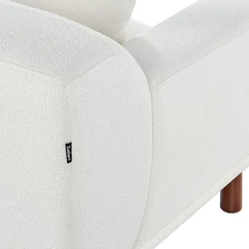 Hjørnesofa Holt - Hvit, brun/Bouclé - Møbler - Sofaer - Sofa med sjeselong