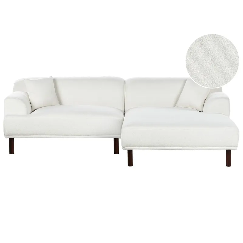 Hjørnesofa Holt - Hvit, brun/Bouclé - Møbler - Sofaer - Hjørnesofa - Hjørnesofa med divan