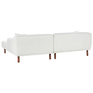 Hjørnesofa Holt - Hvit, brun/Bouclé - Møbler - Sofaer - Sofa med sjeselong