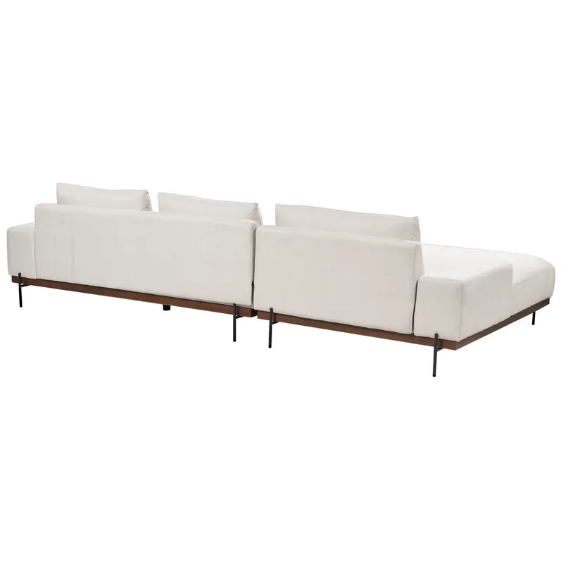 Hjørnesofa Mariferd - Beige, svart, mørkt tre/høyrevendt - Møbler - Sofaer - Hjørnesofa