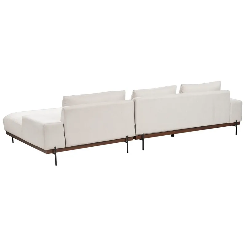 Hjørnesofa Mariferd - Beige, svart, mørkt tre/Venstrevendt - Møbler - Sofaer - Hjørnesofa