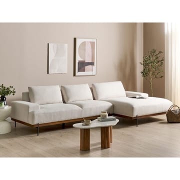 Hjørnesofa Mariferd - Beige, svart, mørkt tre/Venstrevendt - Møbler - Sofaer - Sofa med sjeselong