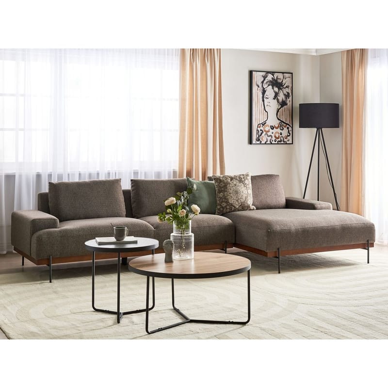 Hjørnesofa Mariferd - Brun, svart, mørkt tre/Venstrevendt - Møbler - Sofaer - Hjørnesofa