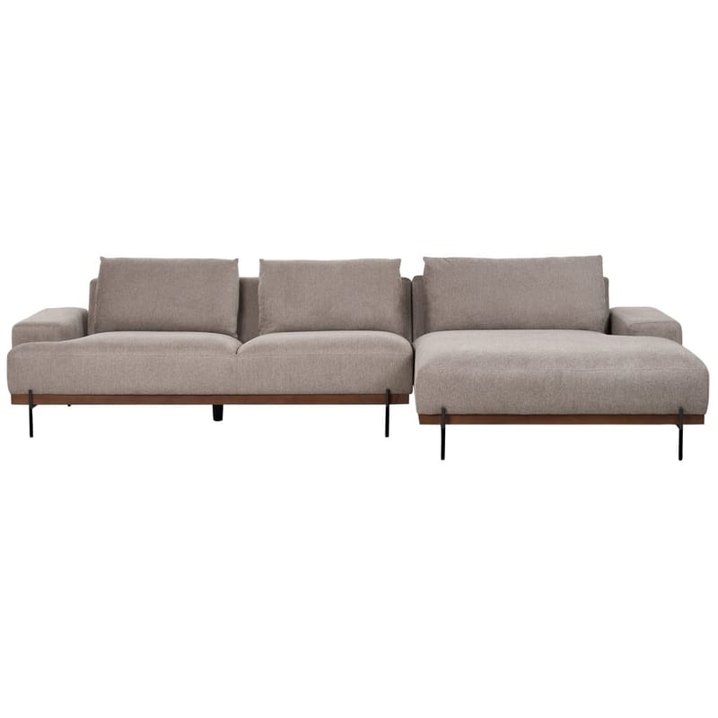Hjørnesofa Mariferd - Lys brun, svart, mørkt tre/Venstrevendt - Møbler - Sofaer - Sofa med sjeselong