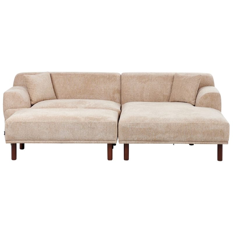 Hjørnesofa med fotskammel Holt - Beige, brun/polyester - Møbler - Sofaer - Hjørnesofa - Hjørnesofa med divan
