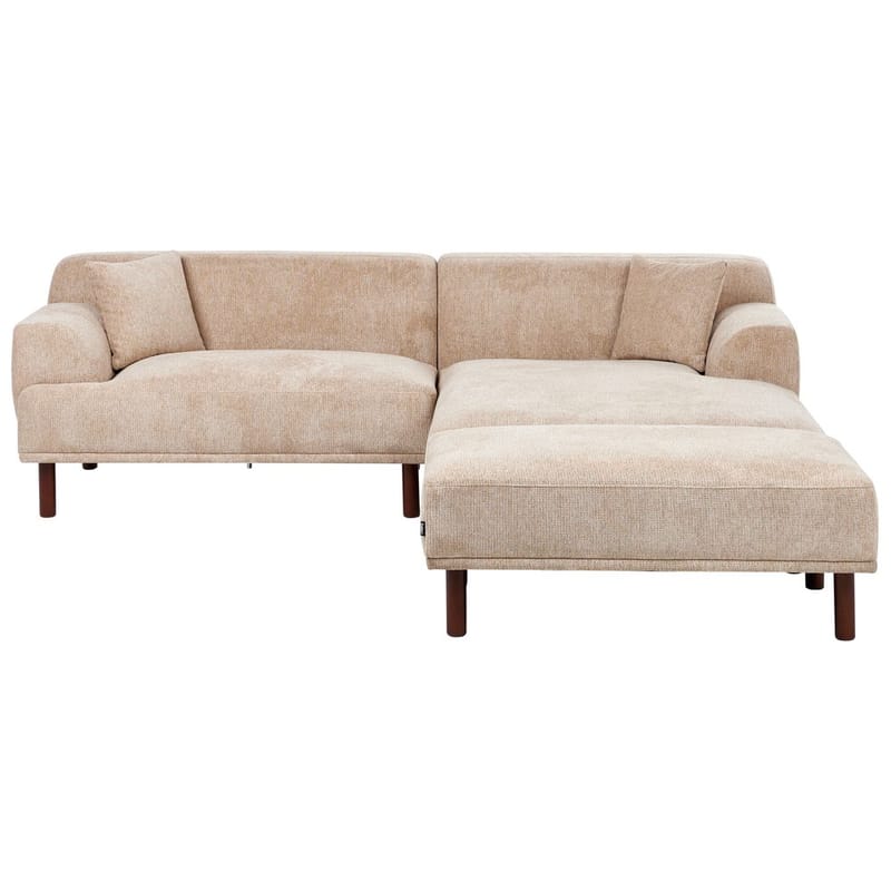 Hjørnesofa med fotskammel Holt - Beige, brun/polyester - Møbler - Sofaer - Hjørnesofa - Hjørnesofa med divan
