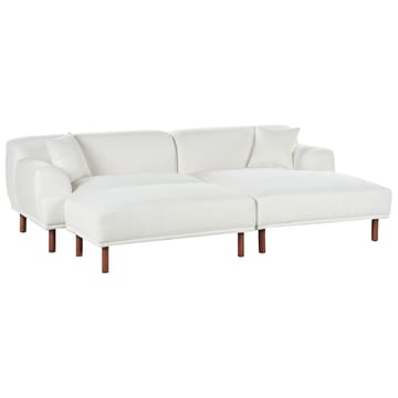 Hjørnesofa med fotskammel Holt - Hvit, brun/Bouclé - Møbler - Sofaer - Sofa med sjeselong