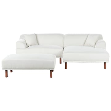Hjørnesofa med fotskammel Holt - Hvit, brun/Bouclé - Møbler - Sofaer - Sofa med sjeselong