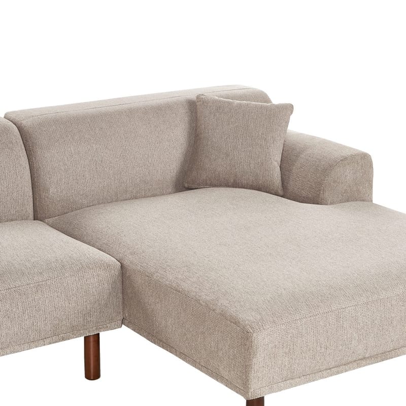 Hjørnesofa med fotskammel Holt - Taupe, brun/Polyester - Møbler - Sofaer - Hjørnesofa - Hjørnesofa med divan
