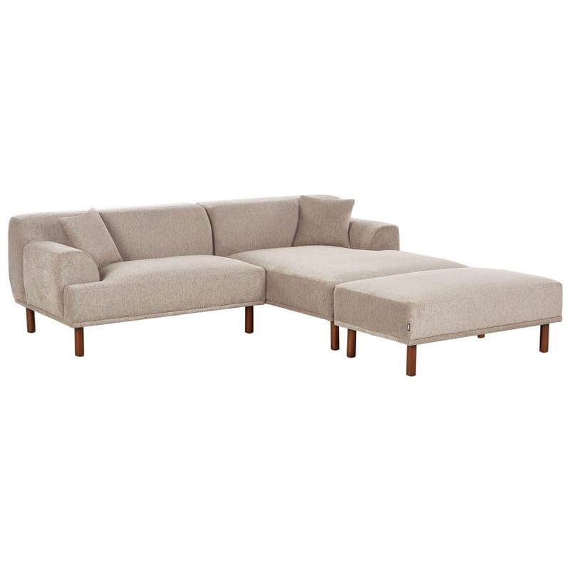 Hjørnesofa med fotskammel Holt - Taupe, brun/Polyester - Møbler - Sofaer - Hjørnesofa - Hjørnesofa med divan