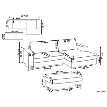 Hjørnesofa med fotskammel Renders - Beige - Møbler - Sofaer - Sofa med sjeselong