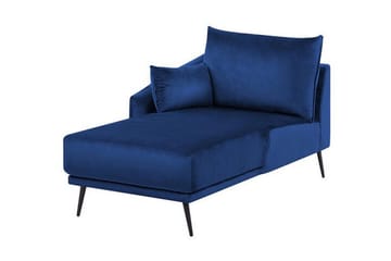 Hjørnesofa med LED-lys Fløyel VARDE - Blå - Møbler - Sofaer - Sofa med sjeselong