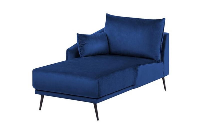 Hjørnesofa med LED-lys Fløyel VARDE - Blå - Møbler - Sofaer - Sofa med sjeselong