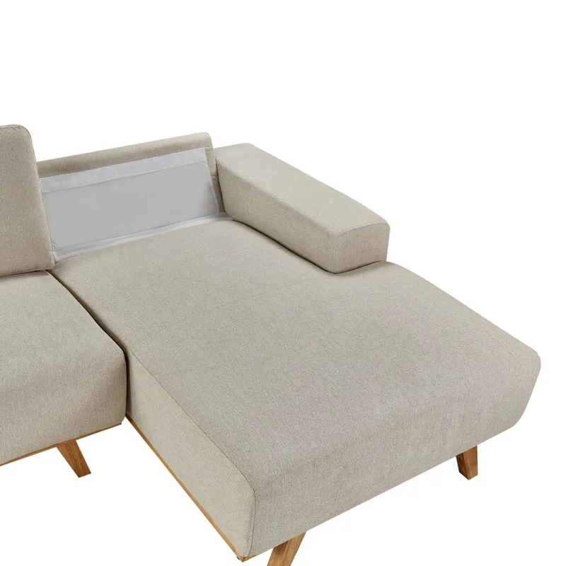 Hjørnesofa Nora - Beige, lyst tre/venstrevendt - Møbler - Sofaer - Hjørnesofa - Hjørnesofa med divan