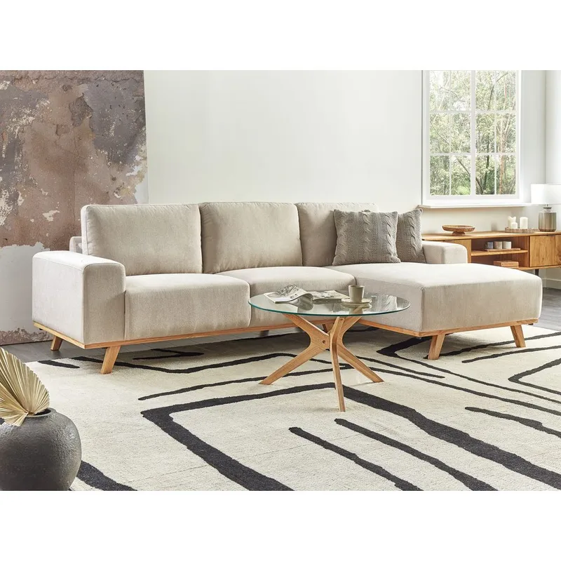 Hjørnesofa Nora - Beige, lyst tre/venstrevendt - Møbler - Sofaer - Hjørnesofa