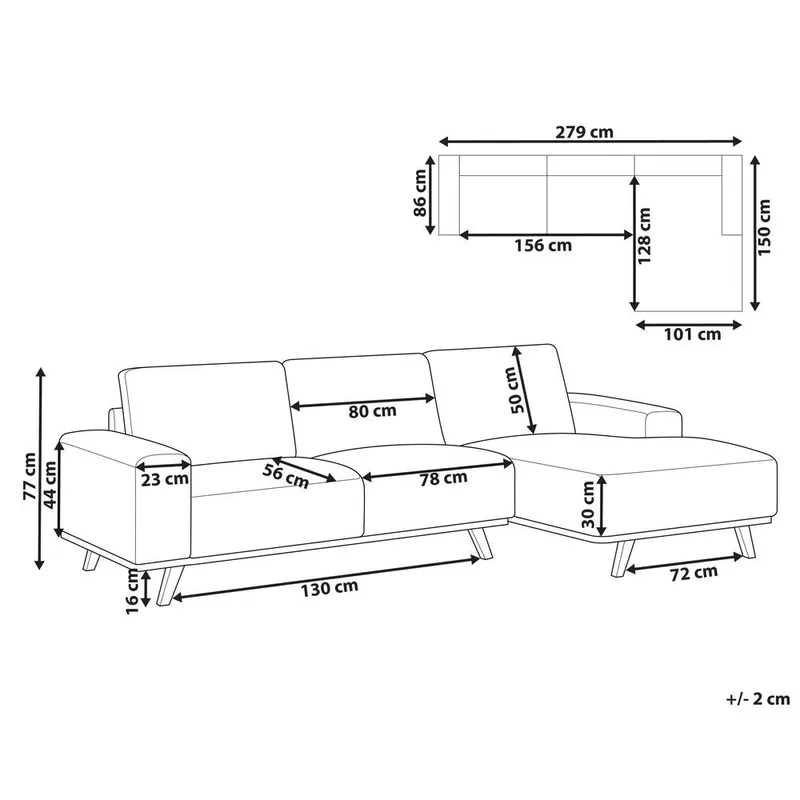 Hjørnesofa Nora - Beige, lyst tre/venstrevendt - Møbler - Sofaer - Hjørnesofa - Hjørnesofa med divan