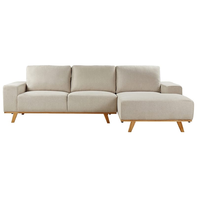 Hjørnesofa Nora, Beige, lyst tre/venstrevendt