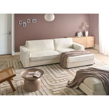 Hjørnesofa Renders - Hvit, Svart - Møbler - Sofaer - Sofa med sjeselong
