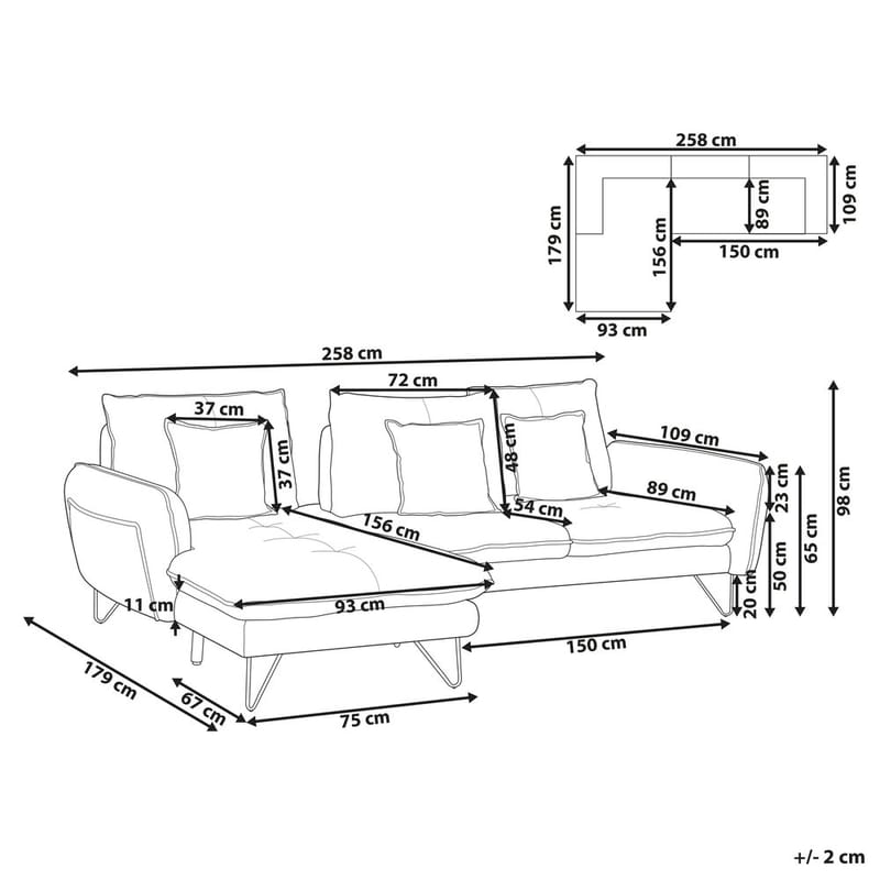 Hjørnesofa Sersan - Høyrevendt - Møbler - Sofaer - Hjørnesofa