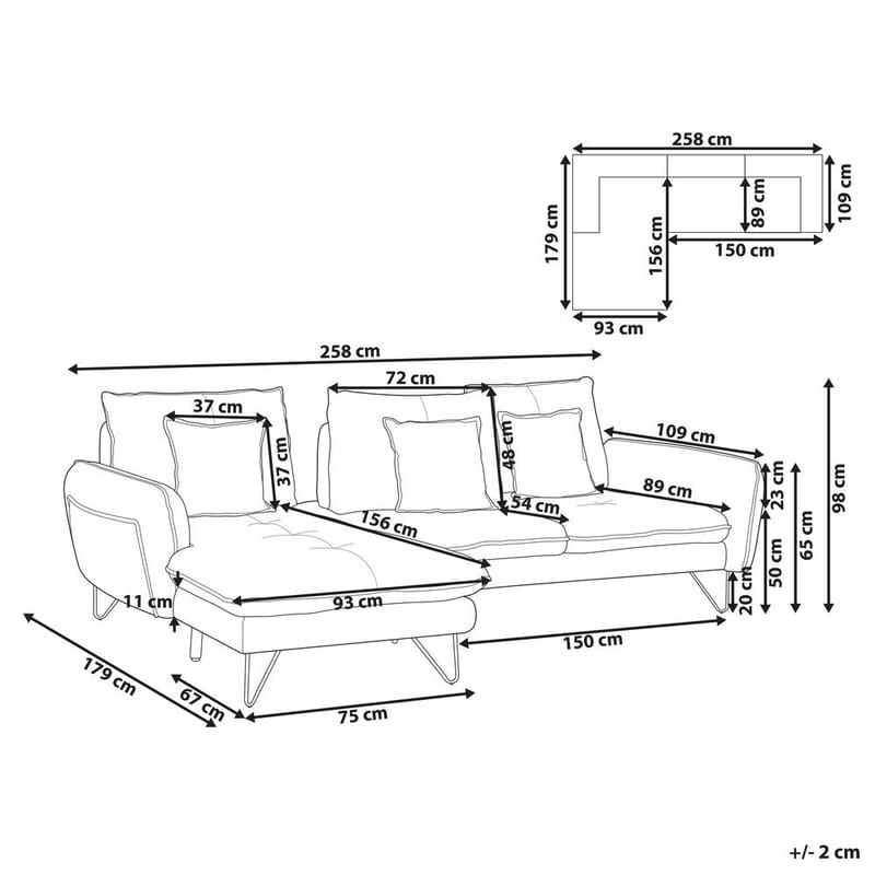 Hjørnesofa Sersan - Høyrevendt - Møbler - Sofaer - Hjørnesofa - Hjørnesofa med divan