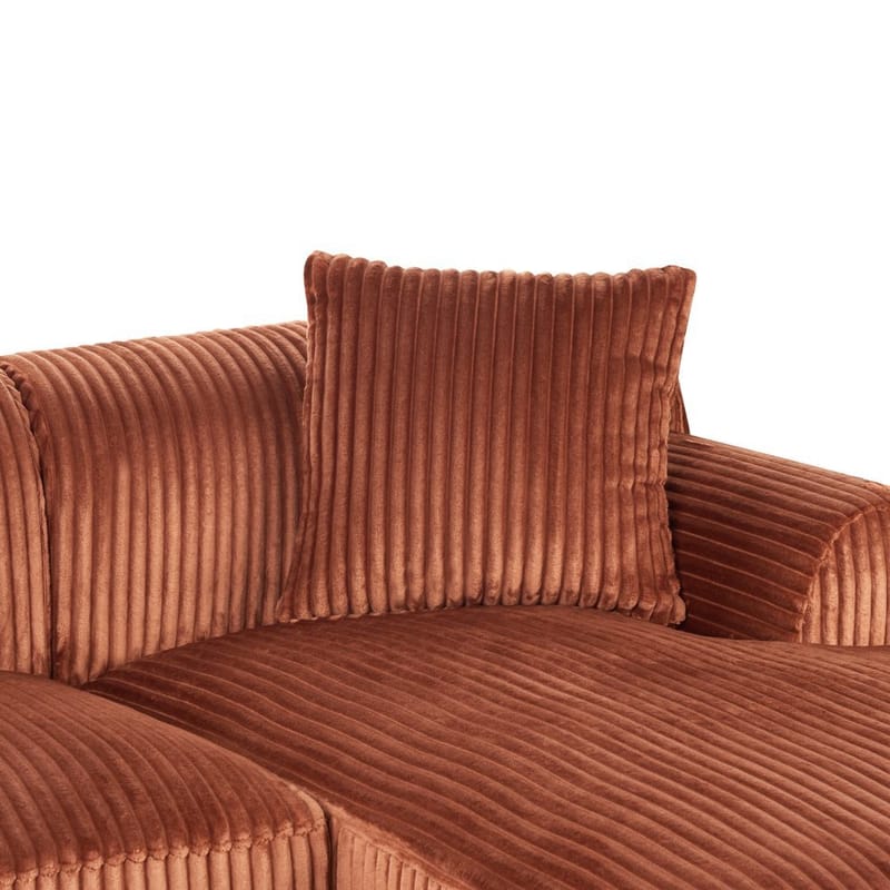 Hjørnesofa Stenum - Brun, messing/Høyrevendt - Møbler - Sofaer - Hjørnesofa