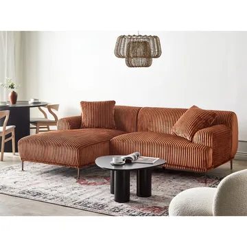Hjørnesofa Stenum - Brun, messing/Høyrevendt - Møbler - Sofaer - Hjørnesofa