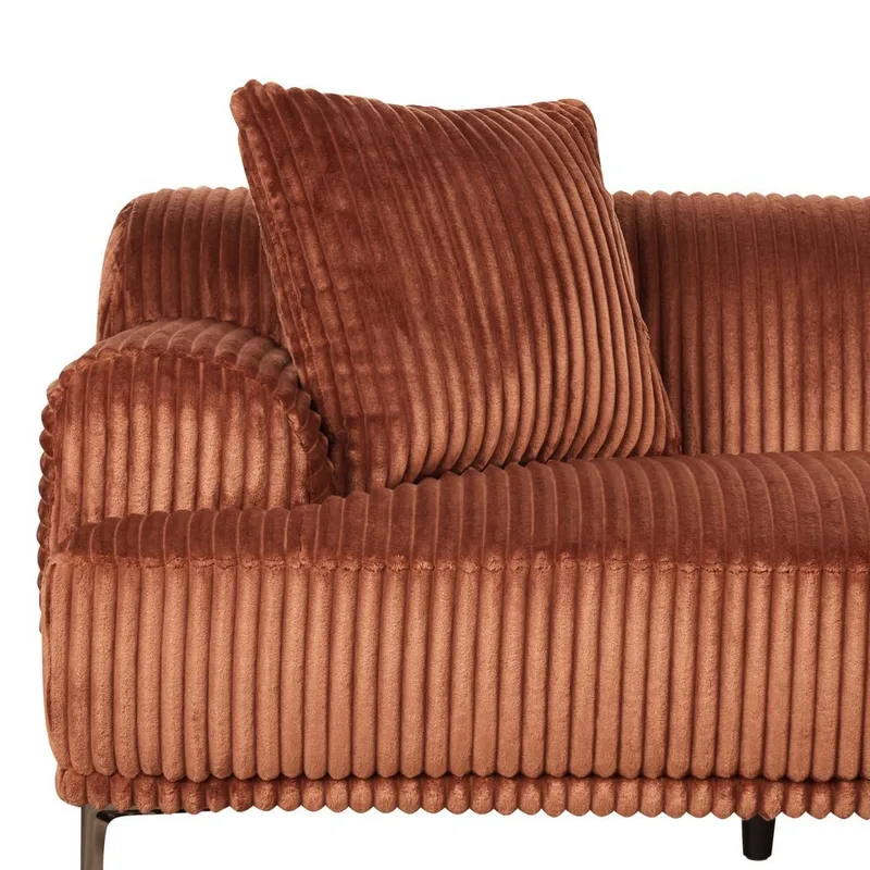 Hjørnesofa Stenum - Brun, messing/Høyrevendt - Møbler - Sofaer - Hjørnesofa