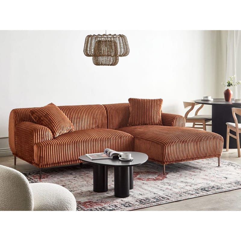 Hjørnesofa Stenum - Brun, messing/Venstrevendt - Møbler - Sofaer - Hjørnesofa - Howard hjørnesofa