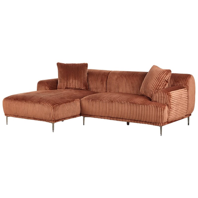 Hjørnesofa Stenum - Brun, messing/Venstrevendt - Møbler - Sofaer - Hjørnesofa - Howard hjørnesofa