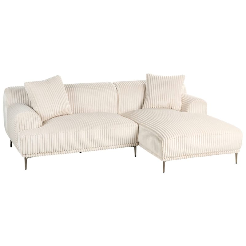 Hjørnesofa Stenum - Hvit, messing/Høyrevendt - Møbler - Sofaer - Hjørnesofa - Howard hjørnesofa