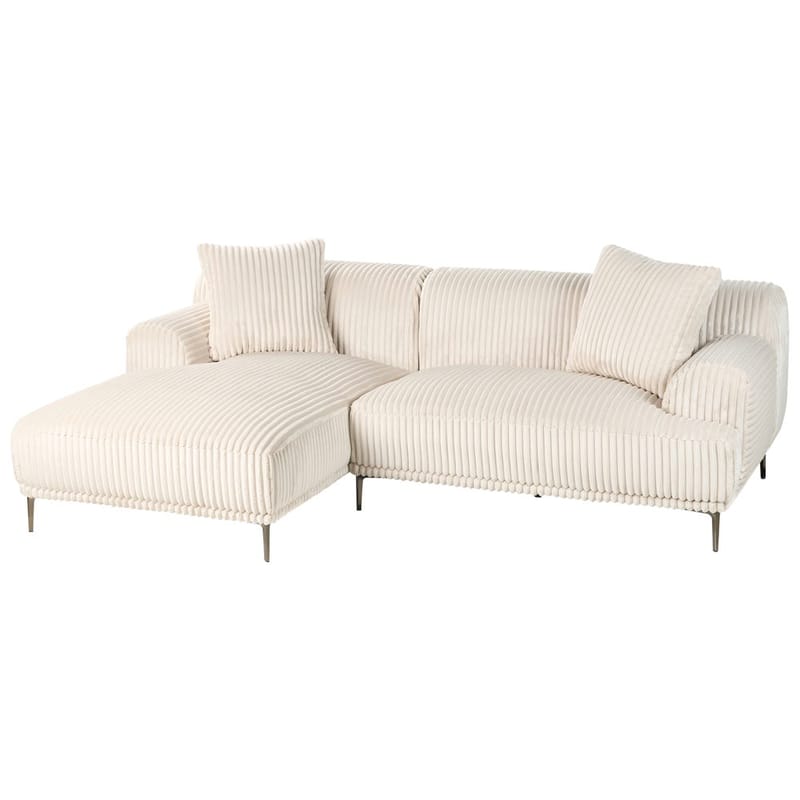 Hjørnesofa Stenum - Hvit, messing/Venstrevendt - Møbler - Sofaer - Hjørnesofa - Howard hjørnesofa