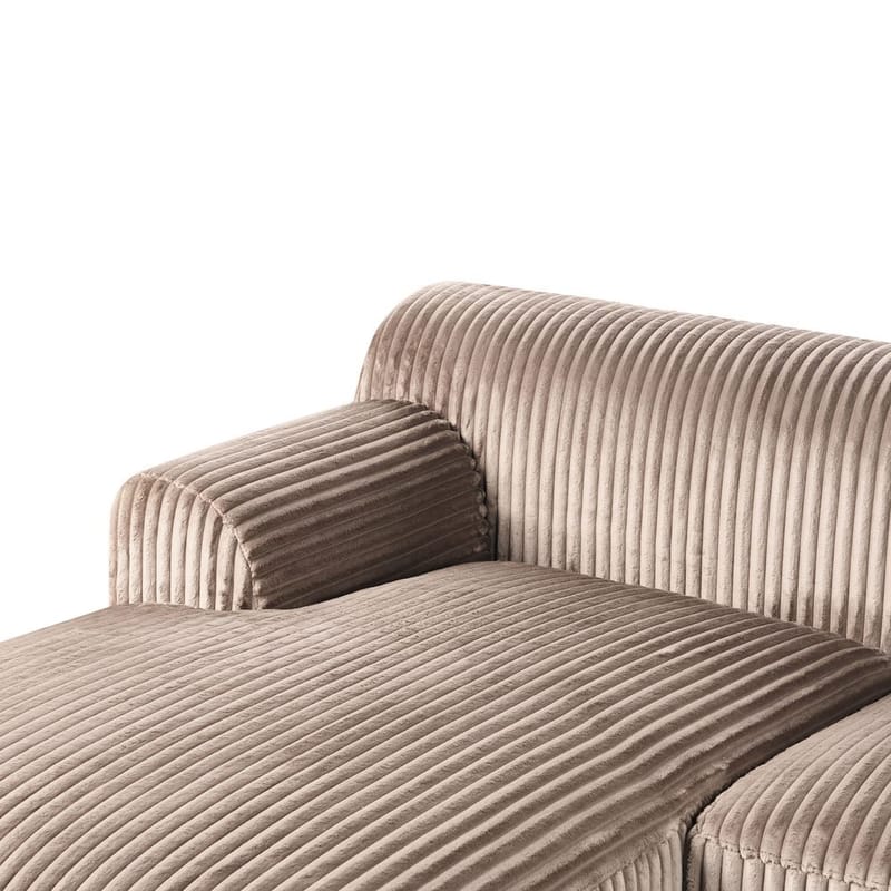 Hjørnesofa Stenum - Lys brun, messing/Høyrevendt - Møbler - Sofaer - Hjørnesofa